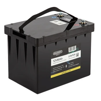 Литиевый тяговый аккумулятор Gelbert LiFePO4 (12V/80Ah/80А/600Wh) BT/Display